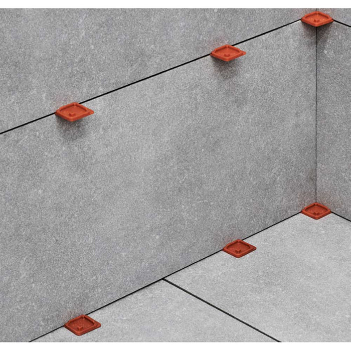 Tile wall installation with Raimondi corner spacers, SPCDR332-316