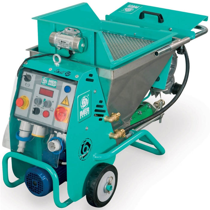 Vibrating hopper is used to keep grout moving through pump
