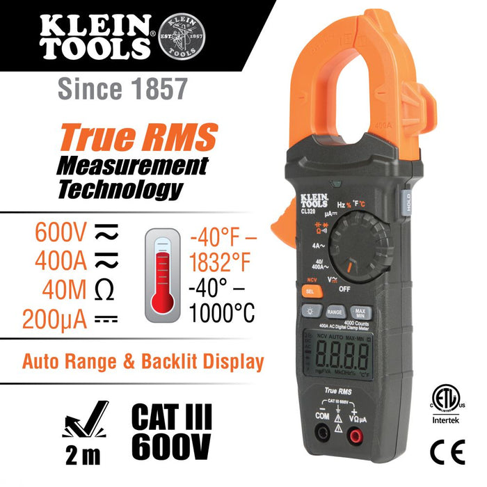 Klein Tools CL320 Tester specifications