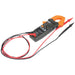 Klein Tool CL390 clamp meter with lead testers attached