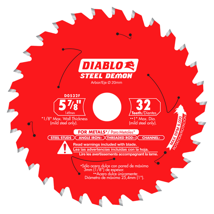 Diablo Tools Cermet II 5-7/8" x 32 Teeth Saw Blade for Metals and Stainless Steel