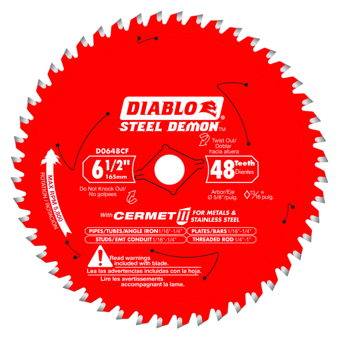 Diablo Tools Cermet II 6-1/2" x 48 Teeth Saw Blade for Metals and Stainless Steel