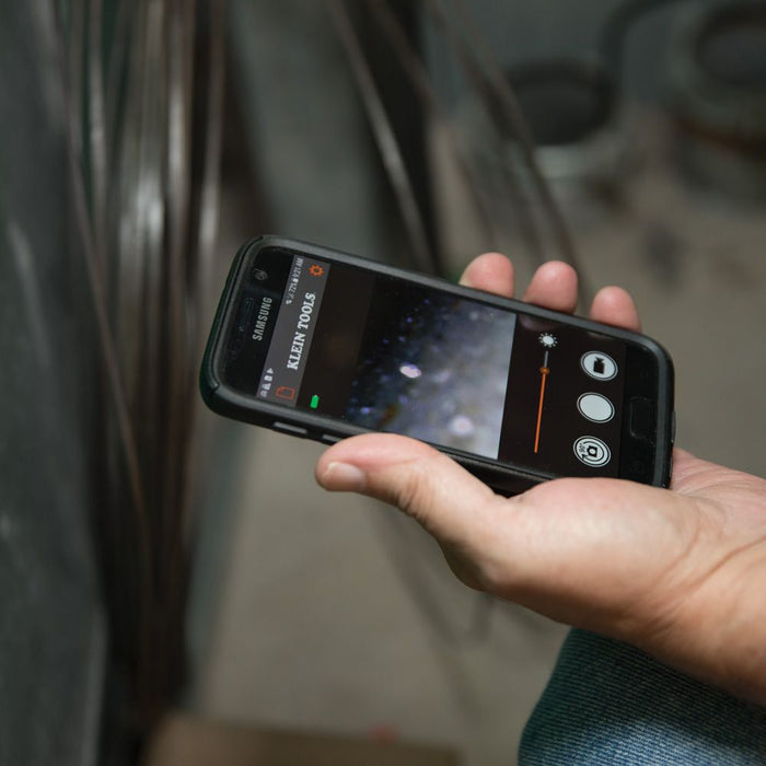 Klein Tools app on smartphone for ET20 WiFi Borescope