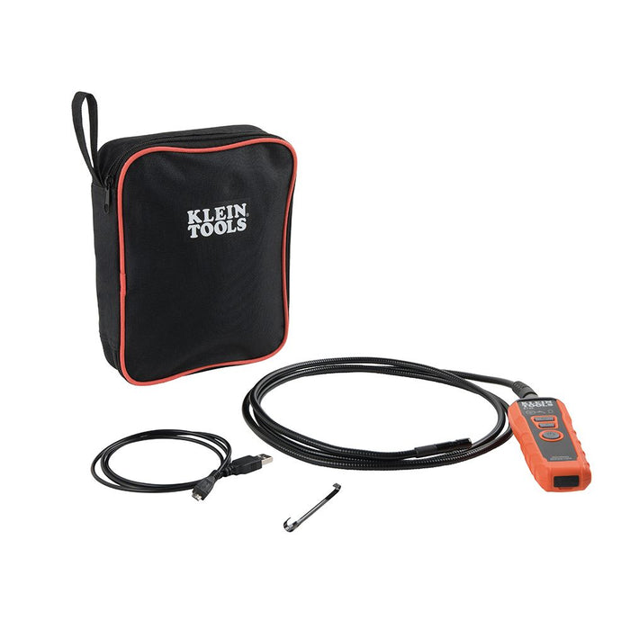 Klein Tools ET20 WiFi Borescope components with carrying case