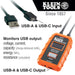 Klein Tools ET920 Digital Meter, USB-A and USB-C features