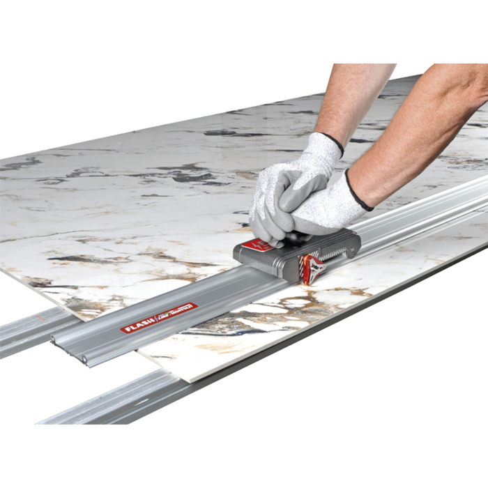 Scoring thin panel granite sheet with Flash Line Revolution 3 tile cutter