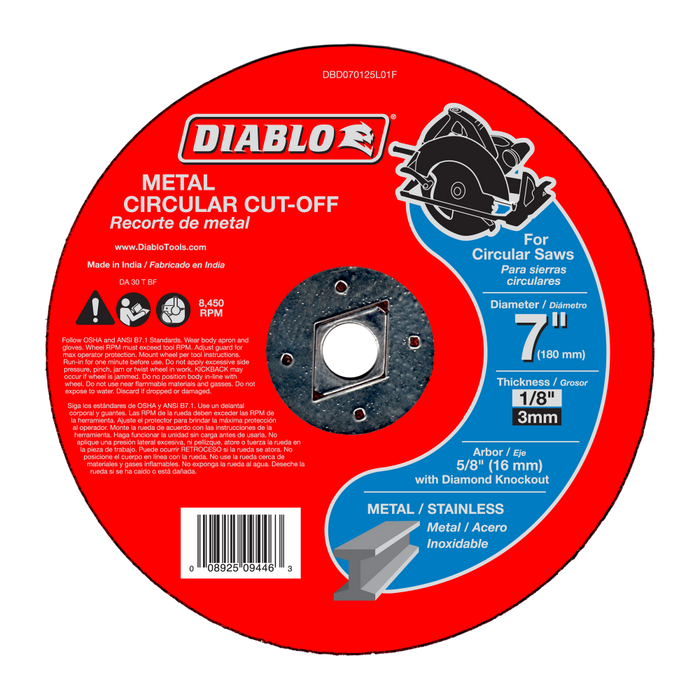 Diablo Tools 7" Metal Circular Cut Off Disc