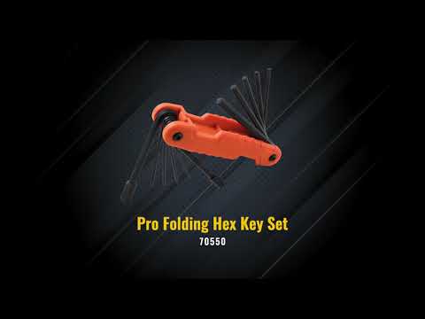 Pro Folding Hex Key Set, 11 Fractional Inch-Sized Keys