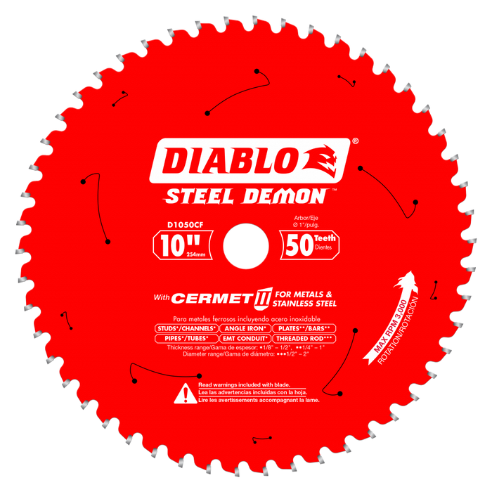 Diablo Tools Cermet II 10" x 50 Teeth Saw Blade for Metals and Stainless Steel