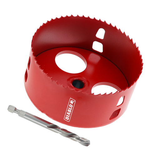 Diablo Tools Recessed Lighting Hole Saw shown with pilot bit
