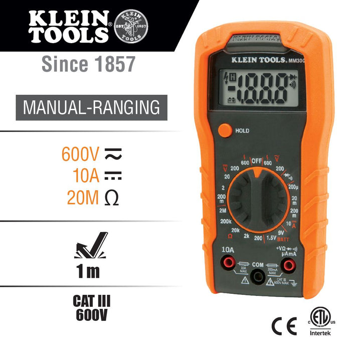 Klein Tools MM300 Digital Multimeter specifications