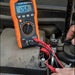 Testing a car battery voltage with Klein Tools MM400 Digital Multimeter