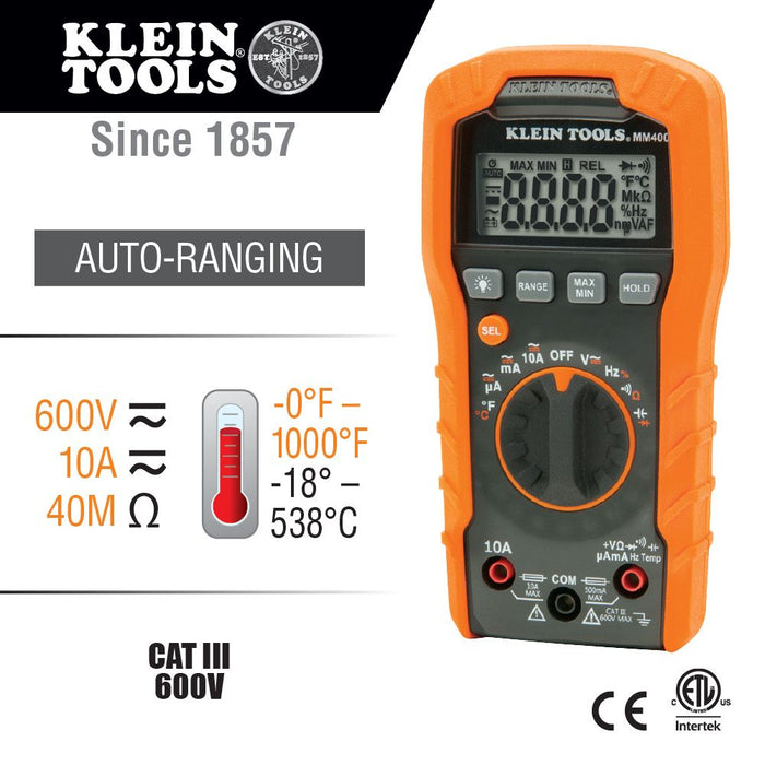 Klein Tools MM400 Digital Multimeter specifications