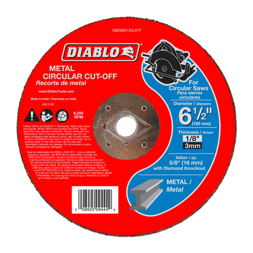 Diablo Tools 6-1/2" Metal Circular Cut Off Disc