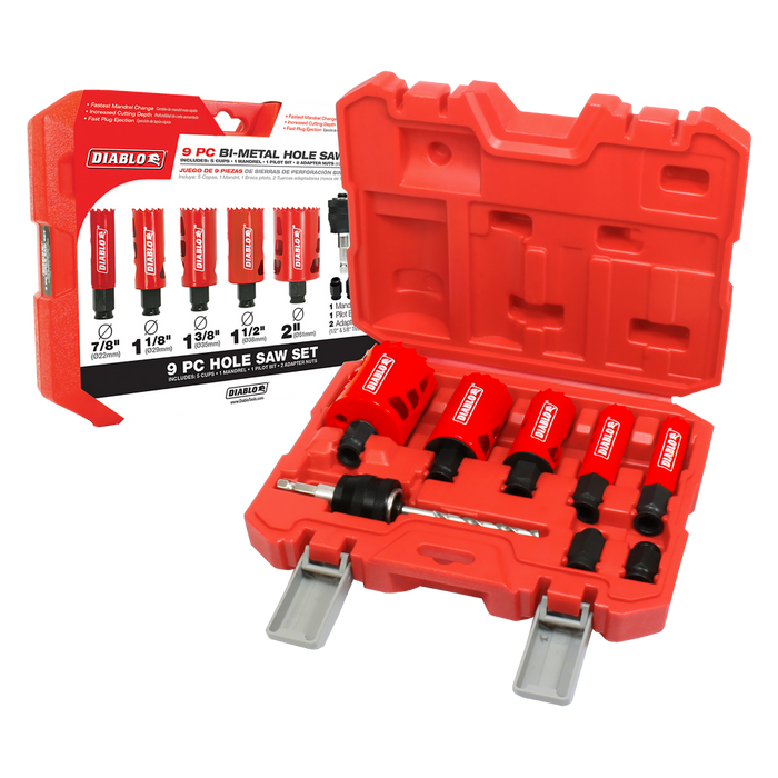 Diablo Tools 9 pc General Purpose Bi-Metal Hole Saw Set