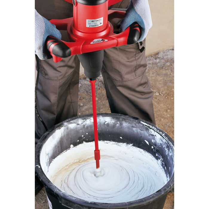 Mixing large batch of tile adhesive with dual handle RubiMix 9N