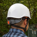 Klein Tools Non-Vented-Class E Safety Helmet with Rechargeable Headlamp rear view