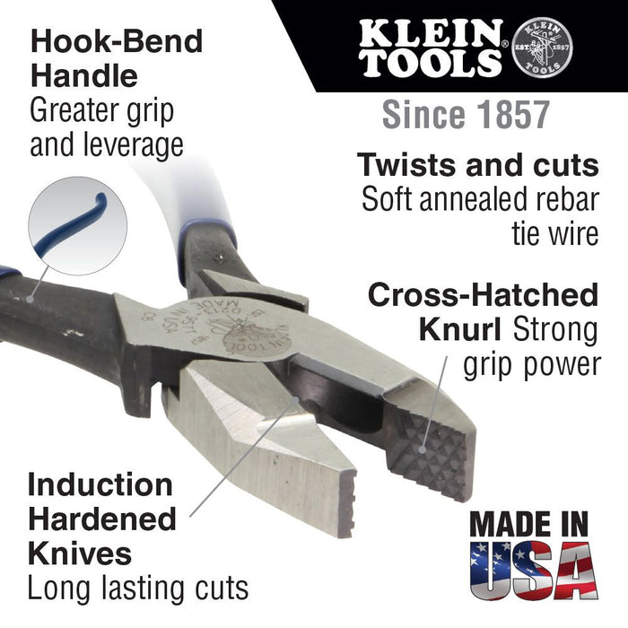Klein Tools Ironworker's Pliers with Tether Ring features