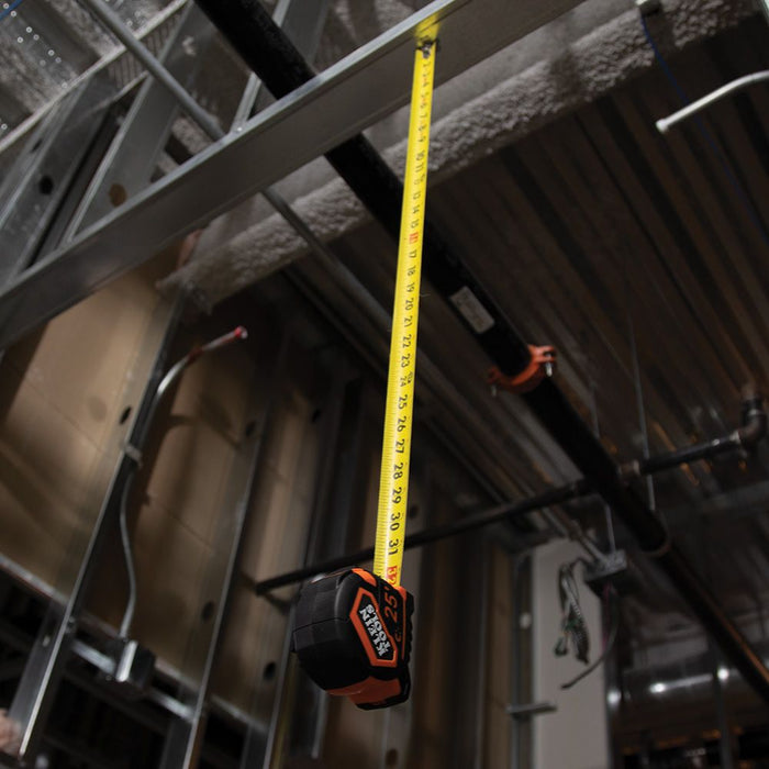 Magnetic tape measure end attached to metal beam