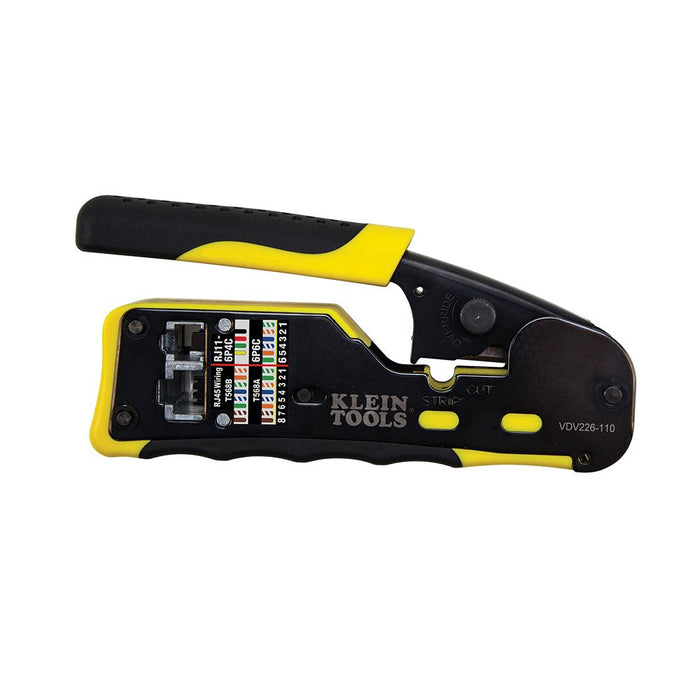 Klein Tools Ratcheting Cable Crimper/Stripper/Cutter, for Pass-Thru™
