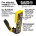 Klein Tools VDV226-110 Ratcheting Cable Crimper features